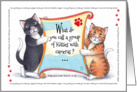 Cat Humor Korny Kitties Pawparazzi Birthday (Bud & Tony) card