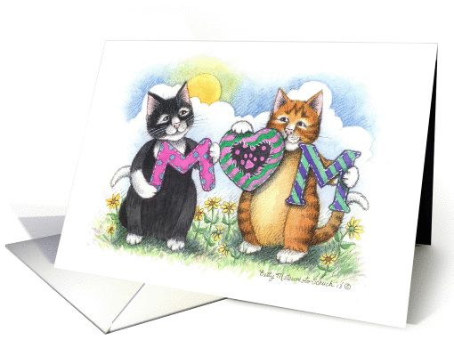Cats Spelling MOM (Bud & Tony) card (1039361)