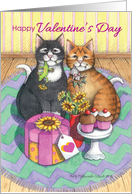 Happy Valentine’s Day Cats (Bud & Tony) card