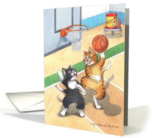 Basketball Happy Birthday Cats (Bud & Tony) card (1074600)