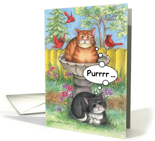 Purring Happy Birthday Cats (Bud & Tony) card (1083836)