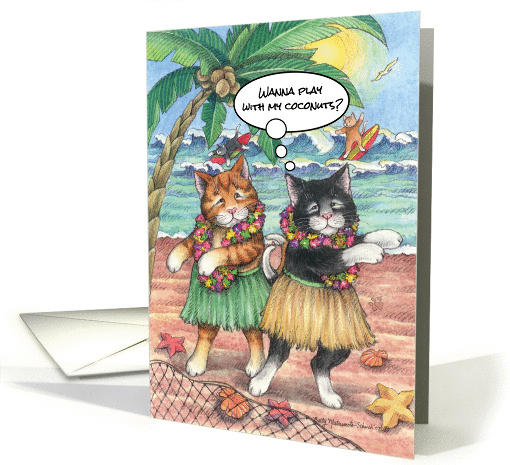 Happy Birthday Hula Dance Cats (Bud & Tony) card (1083866)