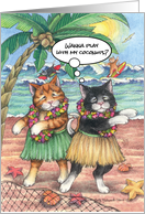Happy Birthday Hula Dance Cats (Bud & Tony) card
