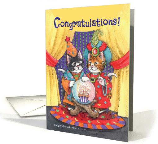 Crystal Ball Graduation Cats (Bud & Tony) card (1086878)