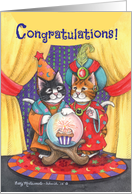 Crystal Ball Graduation Cats (Bud & Tony) card