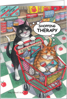 Shopping Therapy Cats (Bud & Tony) card