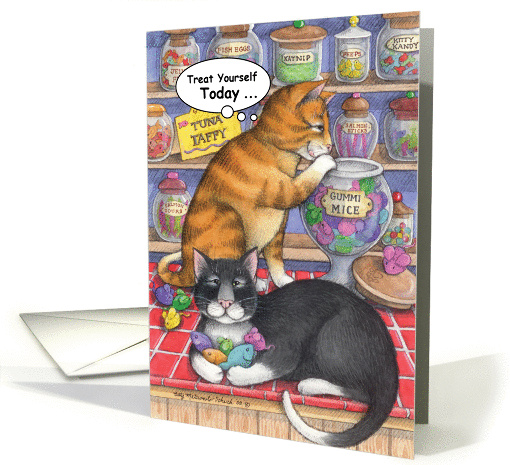 Candy Shop Birthday Cats (Bud & Tony) card (1102472)