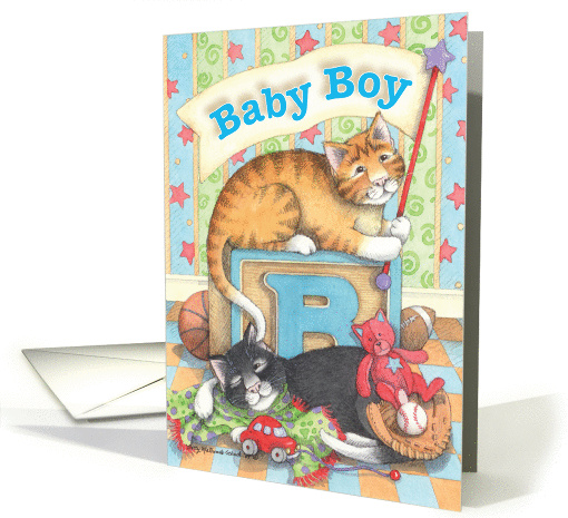 Baby Boy Welcome Cats (Bud & Tony) card (1103488)