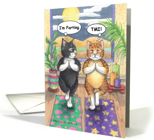 Yoga Posing Birthday Cats (Bud & Tony) card (1103886)