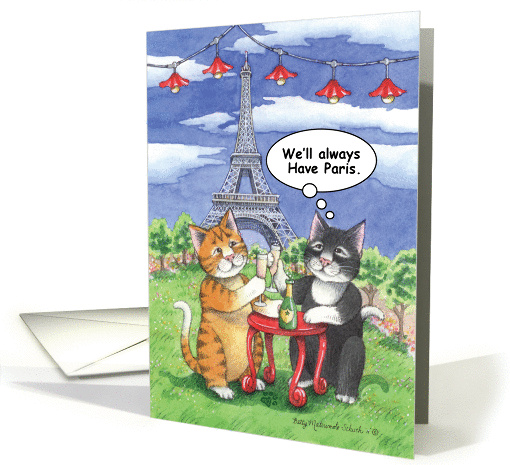 Cat Paris Anniversary (Bud & Tony) card (1123674)