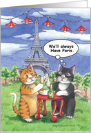 Cat Paris Anniversary (Bud & Tony) card