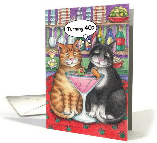 Cats 40th Birthday (Bud & Tony) card (1141716)