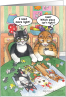 Old Cats Jigsaw Puzzle Birthday (Bud & Tony) card