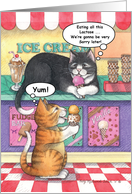 Lactose Intolerant Cats Birthday (Bud & Tony) card