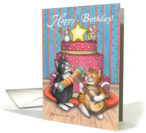Musical Birthday Cats (Bud & Tony) card (1152250)