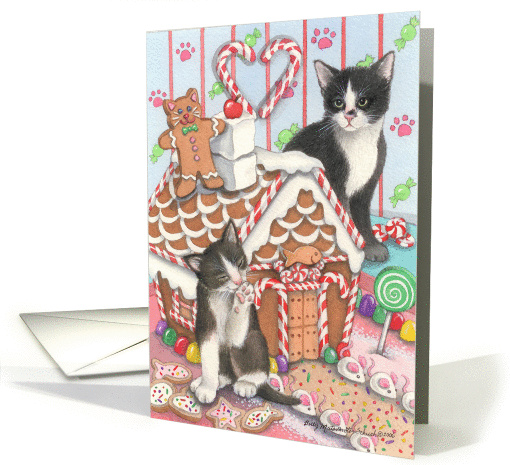 Gingerbread House Kitties card (1318310)