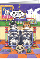 Halloween XRay Cats Bud & Tony W/Caption card