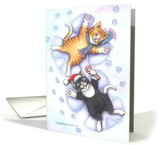 Christmas Snow Angel Cats (Bud & Tony) card (1372682)