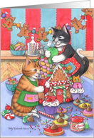 Gingerbread House Cats (Bud & Tony) card