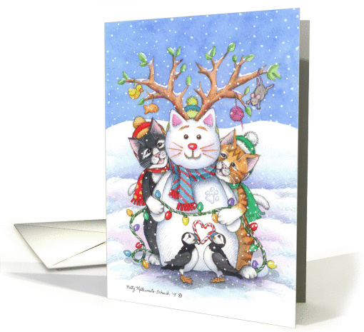 Christmas Snowman Cats (Bud & Tony) card (1372782)