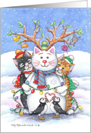 Christmas Snowman Cats (Bud & Tony) card