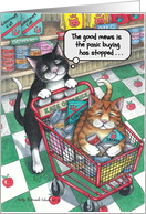 Coronavirus Grocery Shopping Cats Stay Safe Humor card