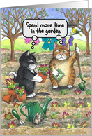 Coronavirus Gardening Cats Encouragement Humor card