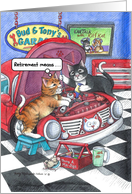 Retirement Auto Mechanic Cats card