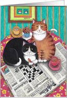 Bud and Tony Cats Crossword Puzzle Birthday card