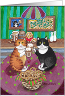 Bud and Tony Cats Beer Pub Birthday card