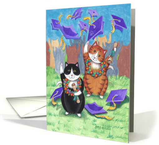 Bud and Tony Cats Graduation Congratulations card (1763470)