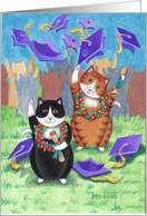 Bud and Tony Cats Graduation Congratulations card