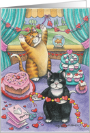 Cats Making Valentines (Bud & Tony) card
