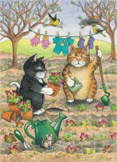 Cats Gardening...