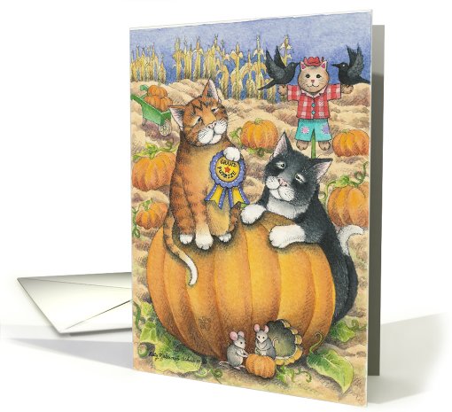 Cats Mega Pumpkin Halloween (Bud & Tony) card (369240)
