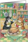 Cats W/Turkey Thanksgiving (Bud & Tony) card