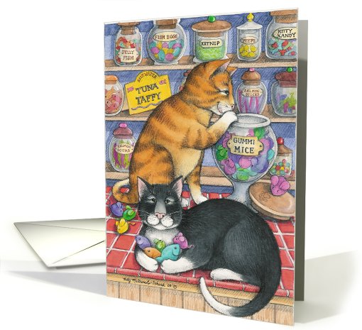 Cats Candy Shop Birthday (Bud & Tony) card (374576)