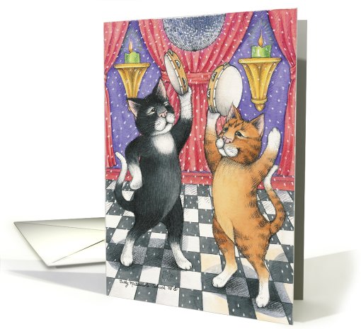 Cats Ballroom/Disco Birthday (Bud & Tony) card (374601)