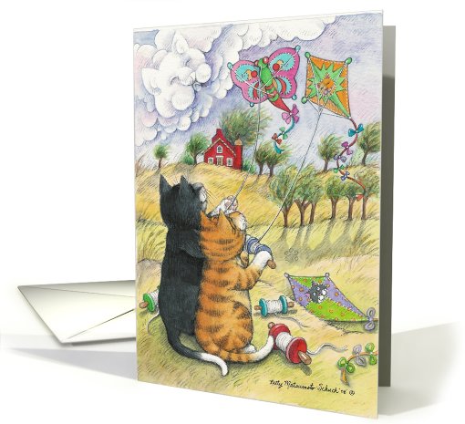 Cats Kite Flying Birthday (Bud & Tony) card (374697)
