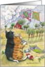 Cats Kite Flying Birthday (Bud & Tony) card