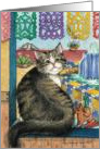 Cat In Festive Window Birthday EK #11 card
