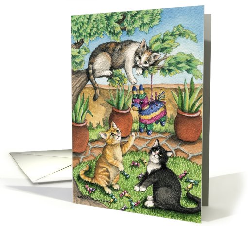 Cats W/Pinata Birthday EK #12 card (381513)