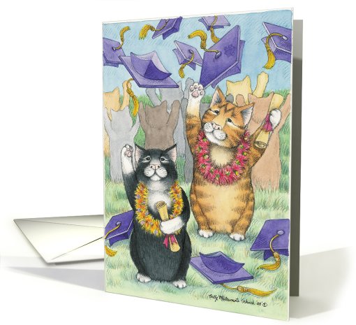 Cats At Graduation (Bud & Tony) card (386639)