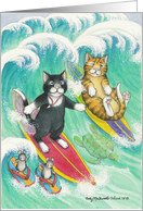 Cats Surfing Birthday (Bud & Tony) card