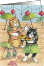 Cats Hula/Ukulele Birthday (Bud & Tony) card