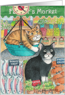Cats Farmer’s Market Birthday (Bud & Tony) card