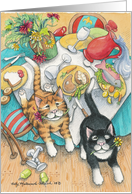 Cats Wild Birthday Dinner (Bud & Tony) card