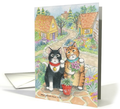 Cats Welcoming Neighbors (Bud & Tony) card (411920)