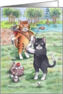 Cats & Mice Golfing Birthday (Bud & Tony) card