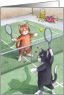 Cats Playing Tennis Birthday (Bud & Tony) card